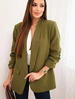 Bunda s klopami elegantná olivovo zelená