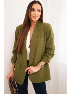 Sako s klopami elegantní olivově zelené