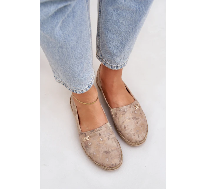 Elegantní Velurové Espadrilky S Dámské Béžové model 21684047 - Zazoo