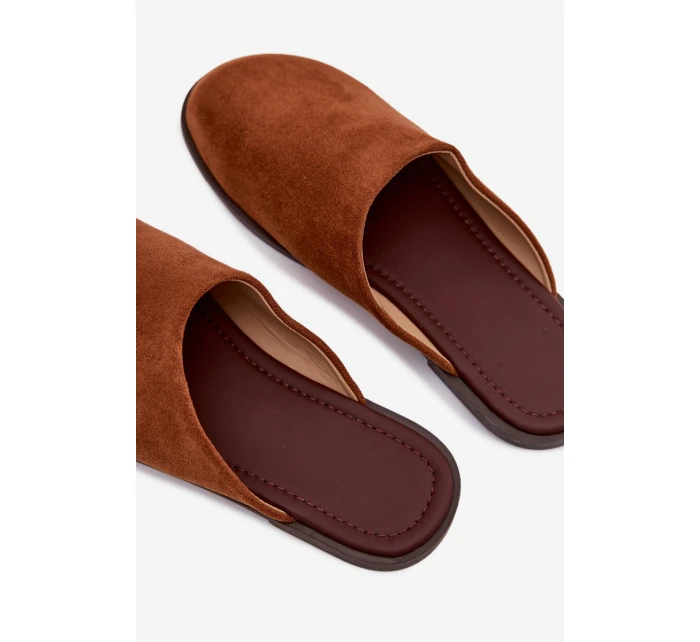 Dámské ploché sandály z eko semiše Camel Veronelle Dámské ploché sandály z eko semiše Camel Veronelle