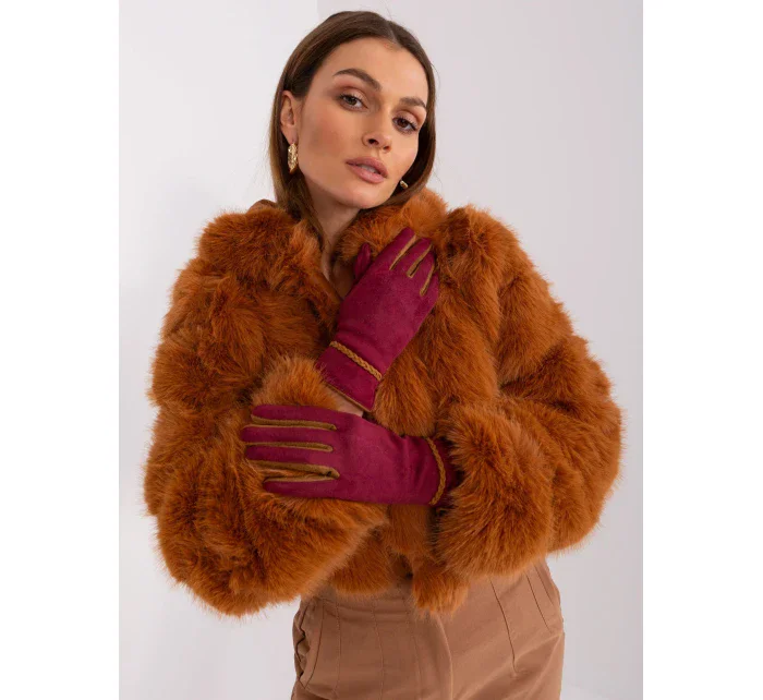 Rękawiczki AT RK model 19161922 bordowy - FPrice Rękawiczki AT RK model 19161922 bordowy - FPrice