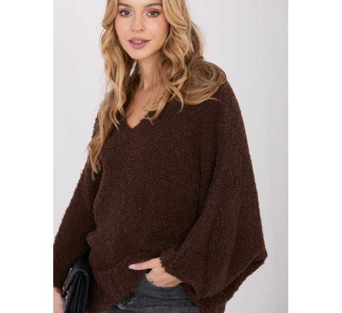 Sweter CH SW model 21782580 ciemny brązowy - FPrice Sweter CH SW model 21782580 ciemny brązowy - FPrice