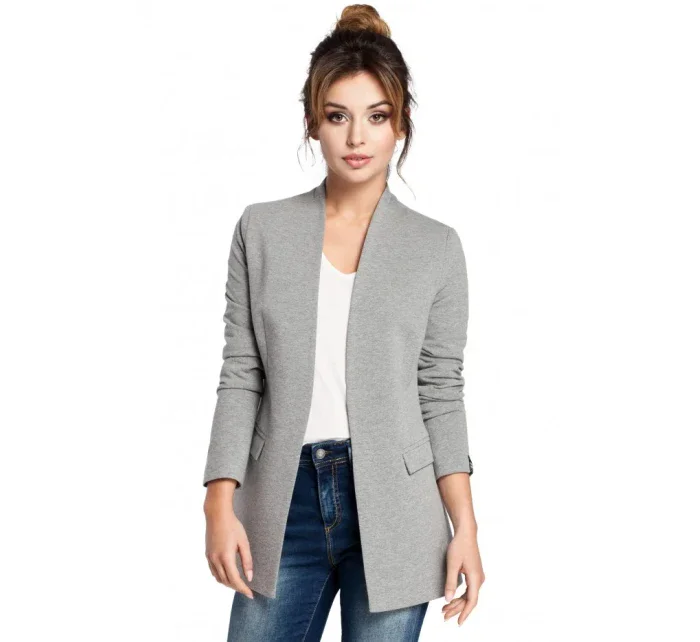 Pletené sako bez  šedé model 18002395 - BeWear
