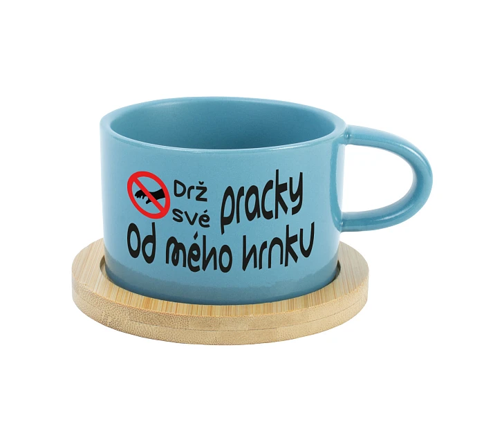 DRŽ SVÉ PRACKY OD MÉHO HRNKU - modrý hrníček makronka 200 ml