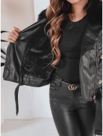 Dámská kožená bunda s kožešinou černá Dstreet model 21991882 - FashionStreet Dámská kožená bunda s kožešinou černá Dstreet model 21991882 - FashionStreet