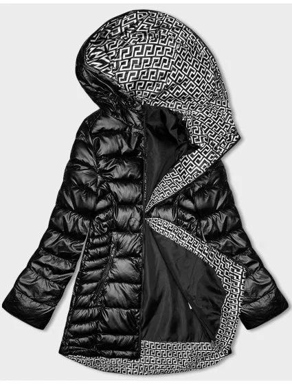 Dámska prešívaná bunda s kapucňou S'west black (B8028-1)