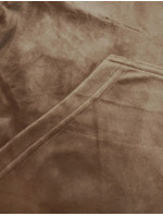 Dámská velurová souprava v sépiové barvě s rozepínací mikinou (8C1176-158)