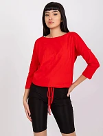Voľná blúzka so zaväzovaním v spodnej časti červená (4691)