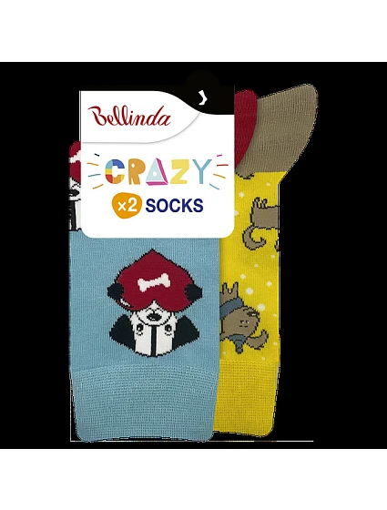 Veselé ponožky 2 páry CRAZY SOCKS 2x - BELLINDA - oranžová