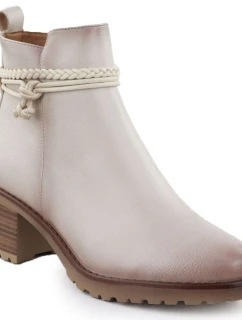 Dámské béžové zateplené boty na klínku model 21905215 - Potocki