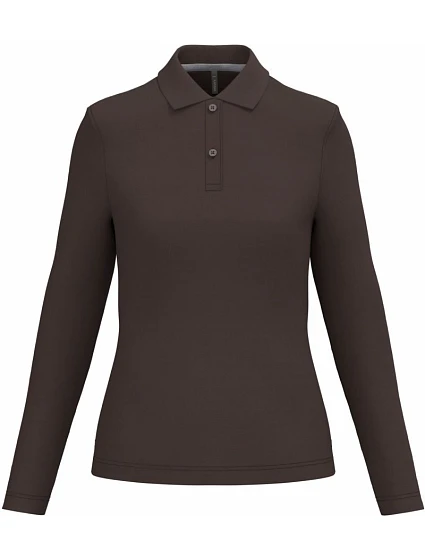 Kariban K 244 Dámske polo s dlhým rukávom z piké 20.K244 čokoládová