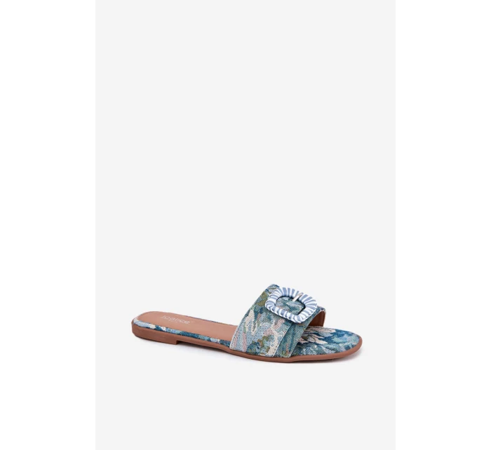 Ploché Dámské Pantofle S Modré model 21696506 - Boto Ploché Dámské Pantofle S Modré model 21696506 - Boto