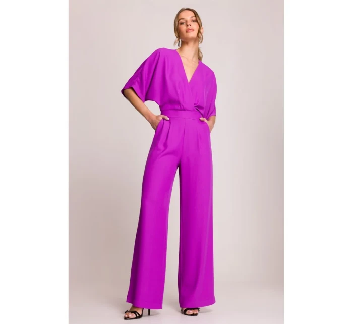 Kombinéza se širokými nohavicemi a výstřihem model 20966145 - STYLOVE Kombinéza se širokými nohavicemi a výstřihem model 20966145 - STYLOVE