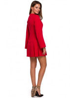 K021 Mini šaty s prestrihnutým lemom - červené