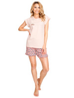 Yoclub Dámske krátke bavlnené pyžamo PIA-0028K-A110 Ružové