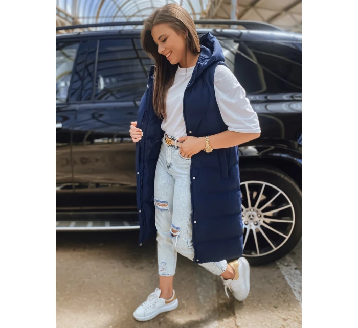 Dámská prošívaná vesta navy blue Dstreet model 21965519 - FashionStreet
