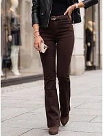 Jeansy damskie z wysokim stanem i paskiem brązowe model 22358254 - FashionStreet