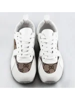 Biele dámske tenisky adidasky so zvýšenou podrážkou (666-21)