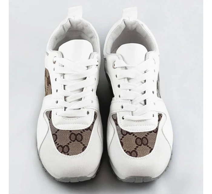 Biele dámske tenisky adidasky so zvýšenou podrážkou (666-21)