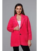 Krátký vlněný přehoz přes oblečení typu alpaka ve fuchsijové barvě model 18059149 - MADE IN ITALY Krátký vlněný přehoz přes oblečení typu alpaka ve fuchsijové barvě model 18059149 - MADE IN ITALY