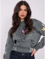 Mikina D10608BC02804A khaki Mikina D10608BC02804A khaki