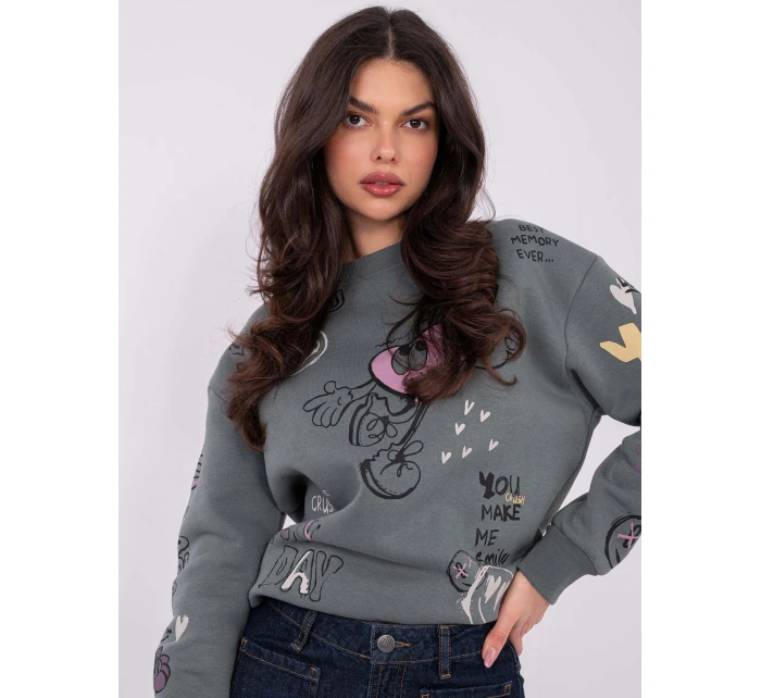 Mikina D10608BC02804A khaki Mikina D10608BC02804A khaki