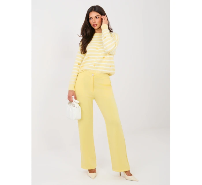 Spodnie IT SP model 21910974 jasny żółty - FPrice Spodnie IT SP model 21910974 jasny żółty - FPrice