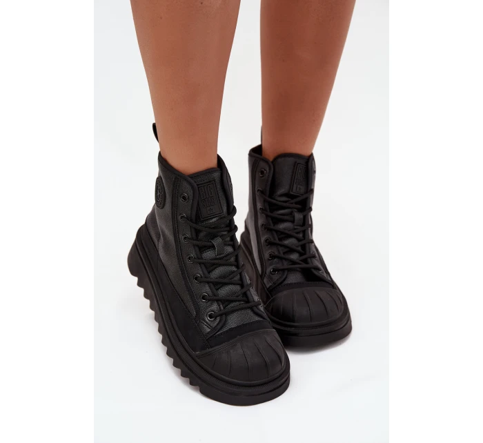 Dámske vysoké zateplené tenisky Big Star - čierne Dámske vysoké zateplené tenisky Big Star - čierne