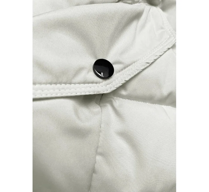 Péřová dámská zimní bunda v ecru barvě model 21245989 - LHD