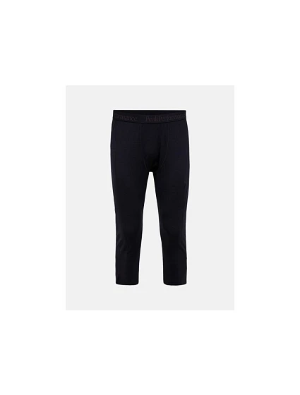 Teplé nohavice PEAK PERFORMANCE Magic 3/4 Long Johns Wool-blend Baselayer pre mužov, čierne