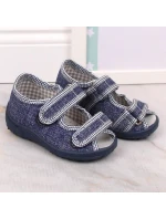Chlapčenské domáce papuče sandále tmavomodré Nazo