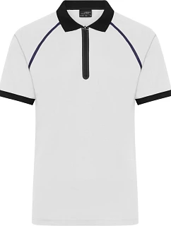 JN Pánské piqué polo se zipem 02. white/black model 22538306 - Daiber