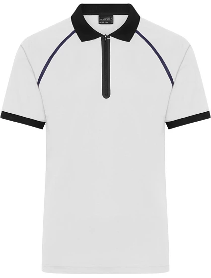 Daiber JN 1308 Pánske polo tričko z piké s zipsom 02.1308 biele/čierne Daiber JN 1308 Pánske polo tričko z piké s zipsom 02.1308 biele/čierne