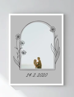 Personalizovaný magický fotoobraz v rámu - 30x40 - květinové ohraničení 