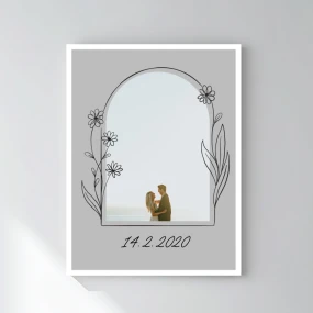 Personalizovaný magický fotoobraz v rámu - 30x40 - květinové ohraničení 