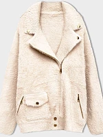 Krátka bunda z alpakovej vlny v ecru farbe (553)