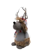 ZARIADENÝ RENNIFER S OSVETLENÝM TORCHOM Sivý 20x35x47CM detské