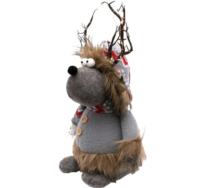 ZARIADENÝ RENNIFER S OSVETLENÝM TORCHOM Sivý 20x35x47CM detské