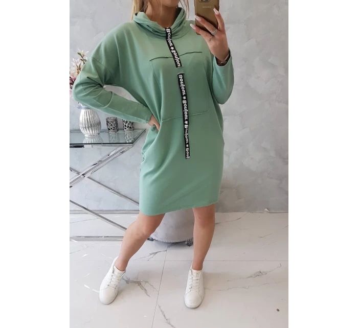 Šaty s kravatou tmavo mätové Šaty s kravatou tmavo mätové