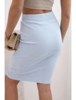 Dámská model 21774831 sukně s knoflíky kostkovaná béžová - K-Fashion