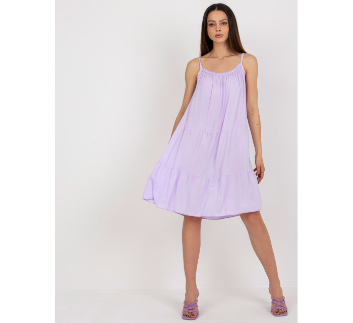 Svetlo fialové letné šaty voľného strihu OCH BELLA