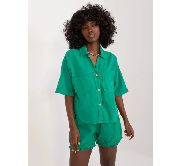 Dámská košile DHJ KS model 20225835 zelená - FPrice Dámská košile DHJ KS model 20225835 zelená - FPrice