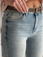 Dámské džínové kalhoty s páskem modré Dstreet model 21985498 - FashionStreet