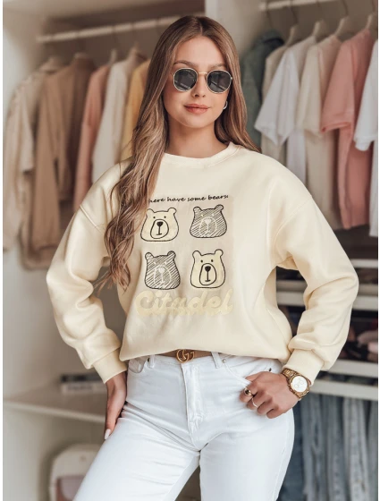 Dámská oversize mikina s  ecru Dstreet model 21988109 - FashionStreet