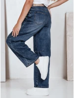 Dámske modré džínsy so širokými nohavicami FashionStreet UY2749 Dámske modré džínsy so širokými nohavicami FashionStreet UY2749