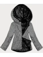 Obojstranná čierna dámska bunda s asymetrickou spodnou časťou (16M9136-392)