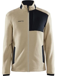 Craft Corporate ADV Pile Fleece Jacket M Pánska fleecová bunda Sherpa 81.2220 ecru/čierna