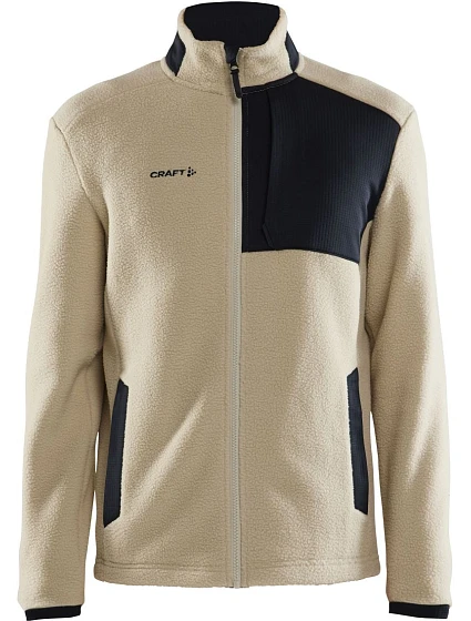Craft Corporate ADV Pile Fleece Jacket M Pánska fleecová bunda Sherpa 81.2220 ecru/čierna