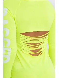 Otrhané žlté neónové šaty