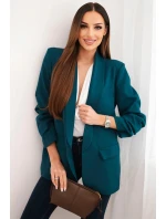 Bunda s klopami elegantná tmavá teal